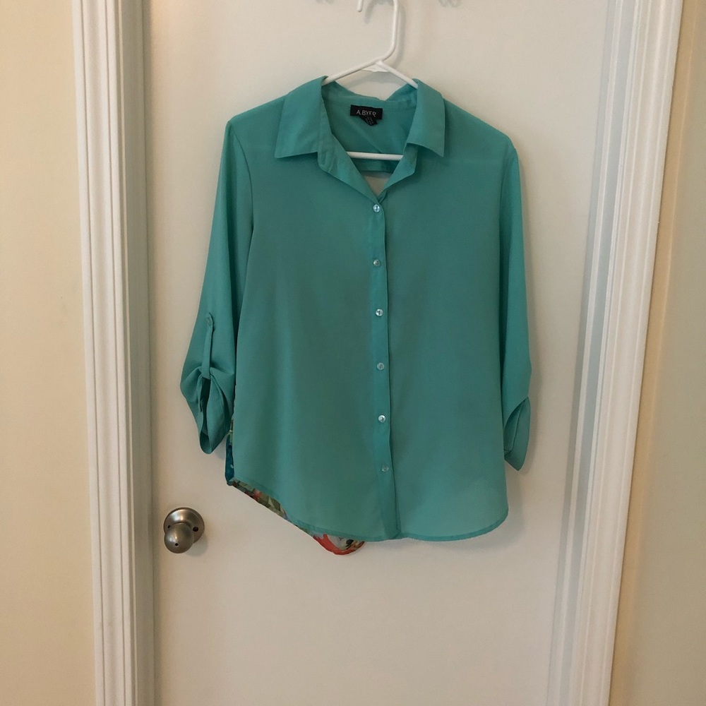 A. Byer light blue long sleeve blouse